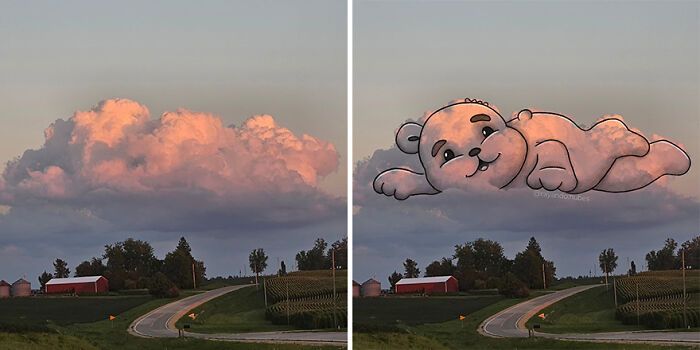 Artista transforma nuvens em personagens encantadores e mostra que o céu pode ser mais divertido do que parece (22 fotos) 2