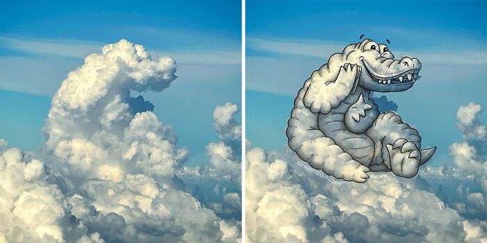 Artista transforma nuvens em personagens encantadores e mostra que o céu pode ser mais divertido do que parece (22 fotos) 18
