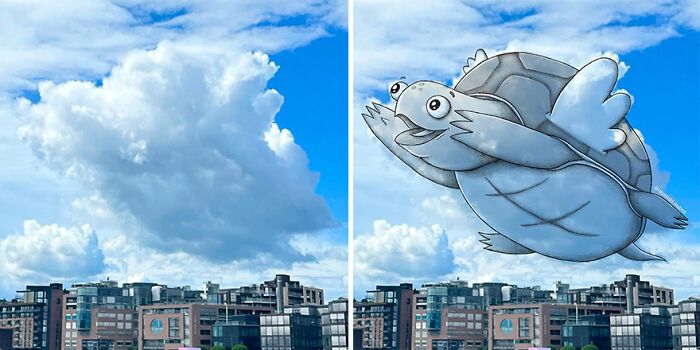 Artista transforma nuvens em personagens encantadores e mostra que o céu pode ser mais divertido do que parece (22 fotos) 19