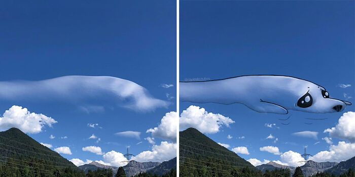 Artista transforma nuvens em personagens encantadores e mostra que o céu pode ser mais divertido do que parece (22 fotos) 22
