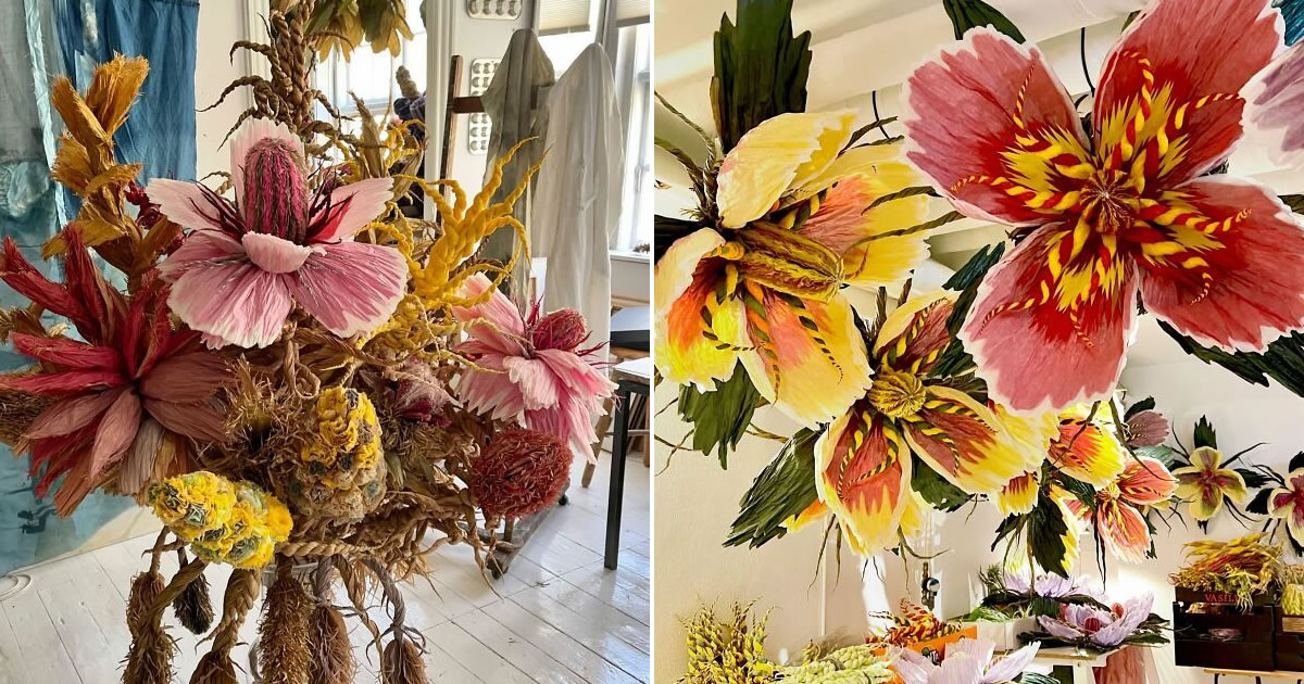 As flores gigantes de papel de Marianne Eriksen-Scott Hansen são puro encanto (32 fotos)