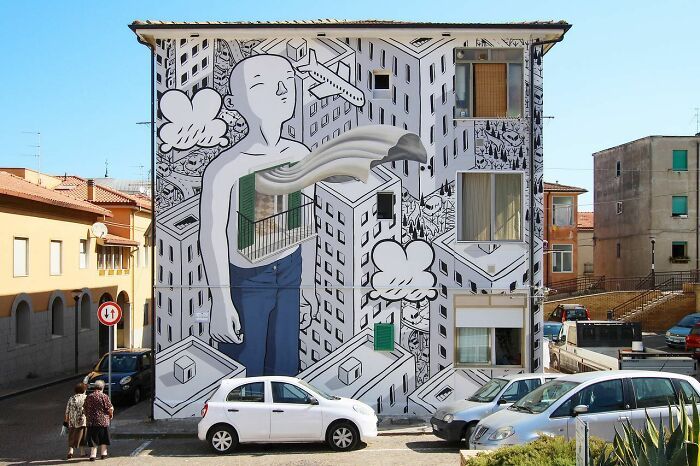 Millo: O artista de rua italiano que transforma prédios em sonhos poéticos (32 fotos) 19