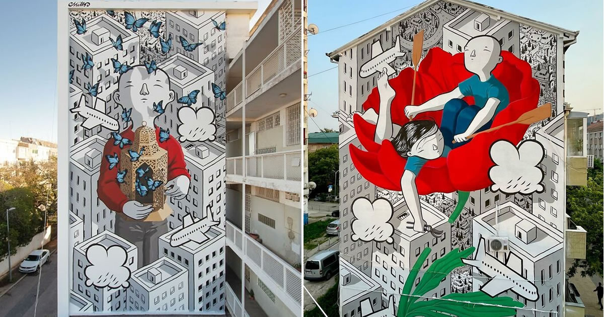 Millo: O artista de rua italiano que transforma prédios em sonhos poéticos (32 fotos)