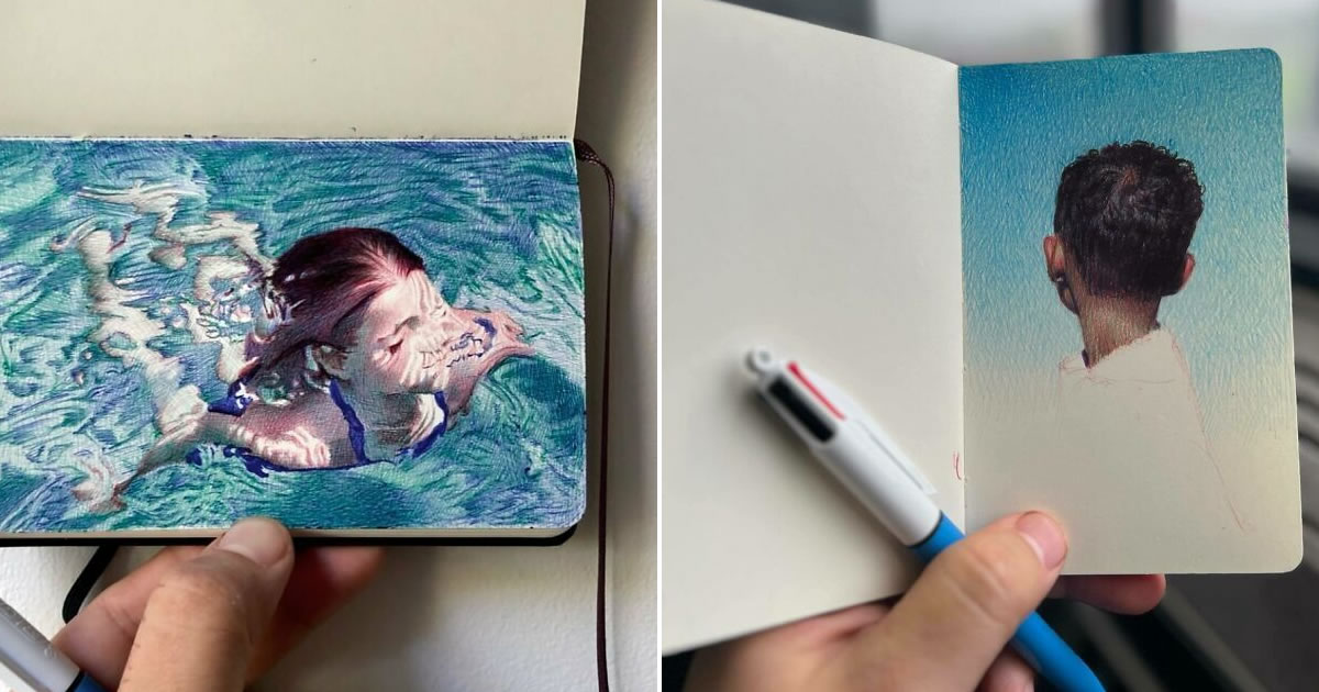 Os cadernos de Nicolas V. Sanchez: Arte realista que cabe na palma da mão (30 fotos)