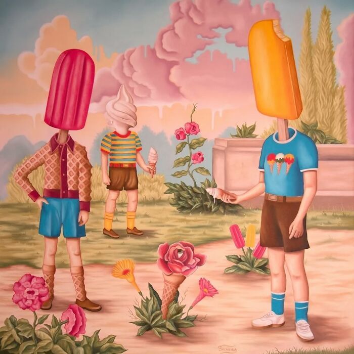 Rafael Silveira: O surrealismo brasileiro que mistura sonho, emoção e pop art (32 fotos) 25