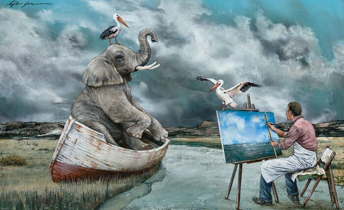 Tyson Grumm: O pintor americano que transforma sonhos estranhos em arte surrealista (20 fotos) 8