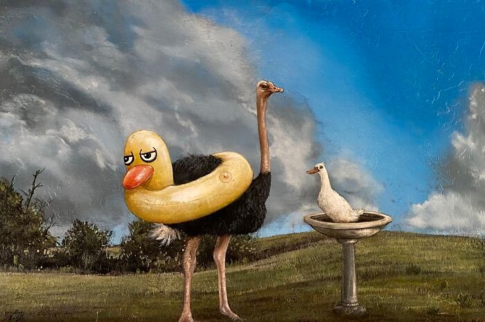 Tyson Grumm: O pintor americano que transforma sonhos estranhos em arte surrealista (20 fotos) 16