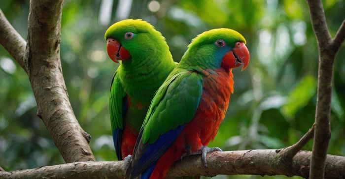 Papagaio-ecletus (Eclectus roratus): Dupla identidade cromática