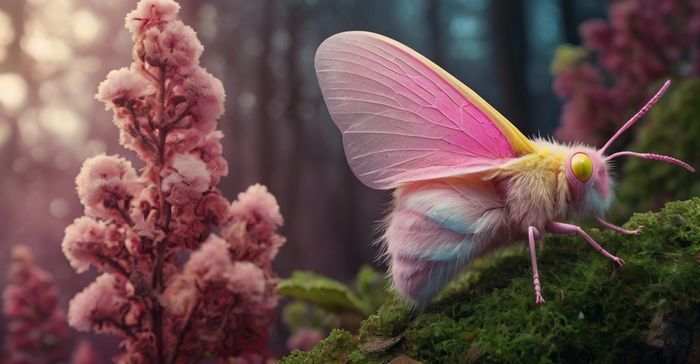 Mariposa-rosa (Dryocampa rubicunda)