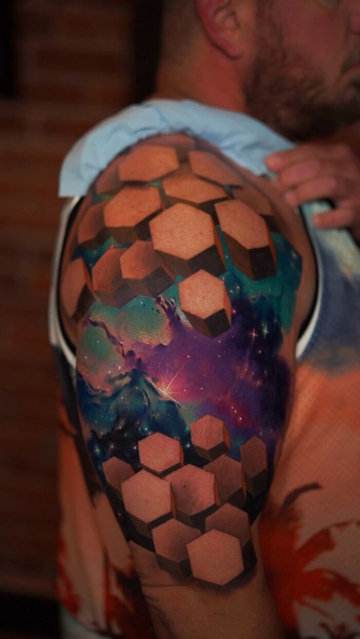 As tatuagens 3D surreais de Jesse Rix: Janelas para outros mundos na pele (32 fotos) 23