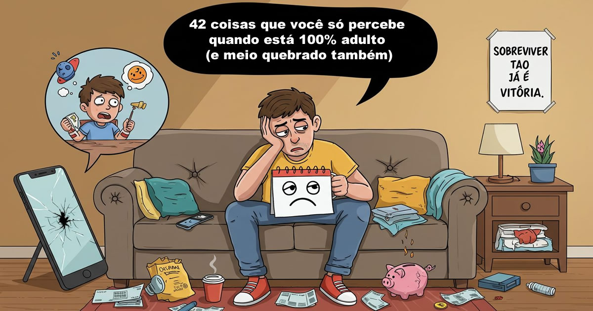 42 coisas que você só percebe quando está 100% adulto (e meio quebrado também)
