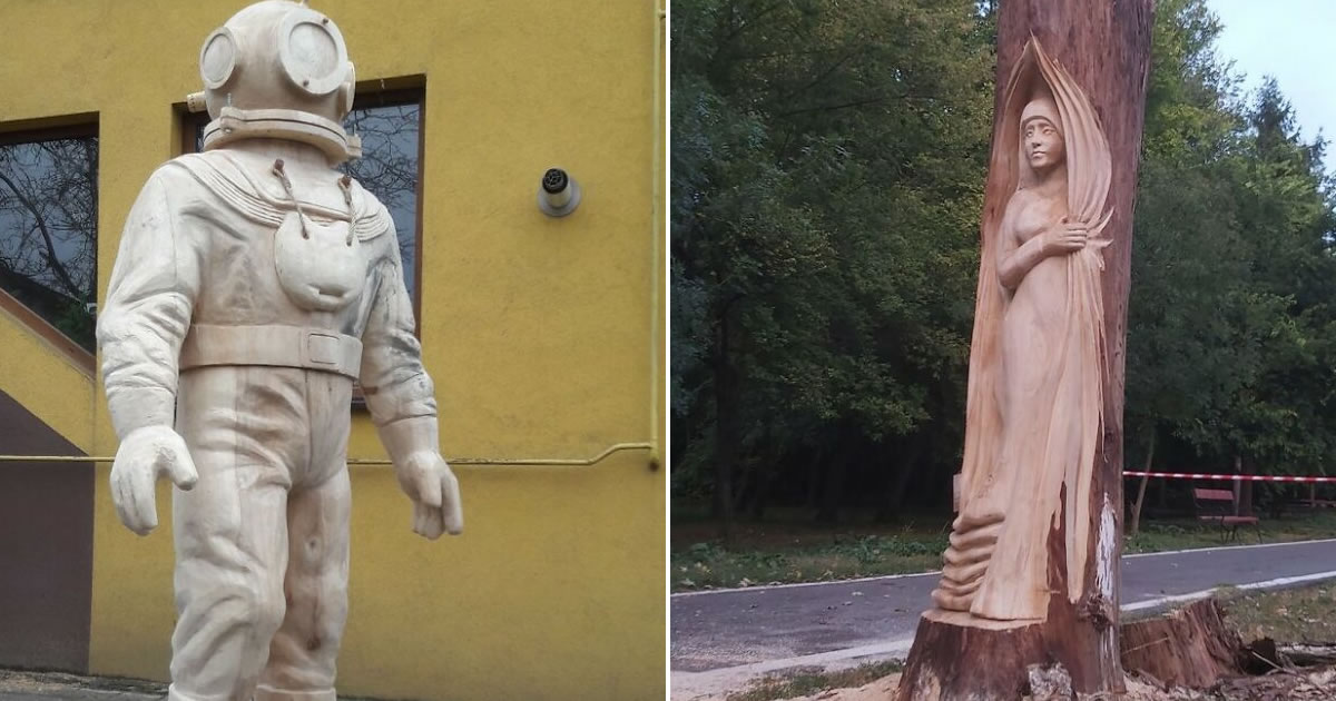 Artista romeno transforma tocos de árvores em esculturas incríveis com motosserra (20 fotos)