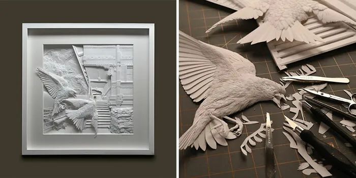 Calvin Nicholls: o artista que transforma papel em esculturas de vida selvagem (34 fotos) 2