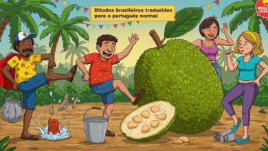 Do “Chutar o balde” ao “Enfiar o pé na jaca”: ditados brasileiros traduzidos para o português normal 6