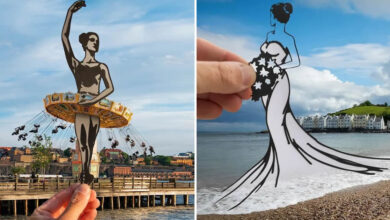 Paperboyo: o artista que transforma monumentos famosos com recortes de papel (32 fotos) 38