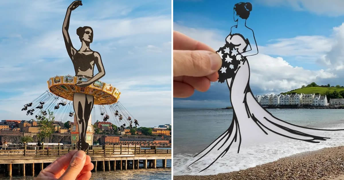 Paperboyo: o artista que transforma monumentos famosos com recortes de papel (32 fotos)