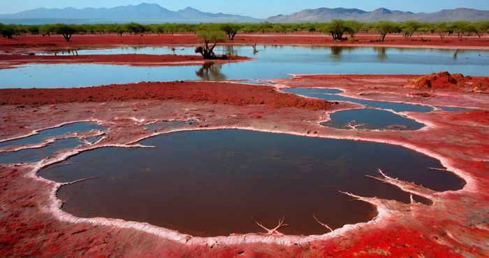 Lago Natron, Tanzânia — O espelho vermelho da morte