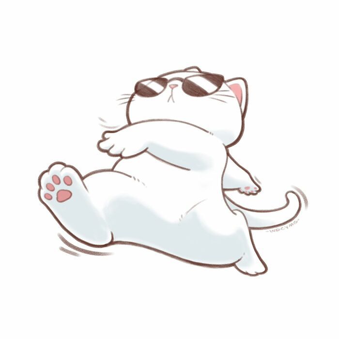As ilustrações mais fofas da internet: artista chinesa transforma seu gato em pura terapia visual (30 fotos) 18