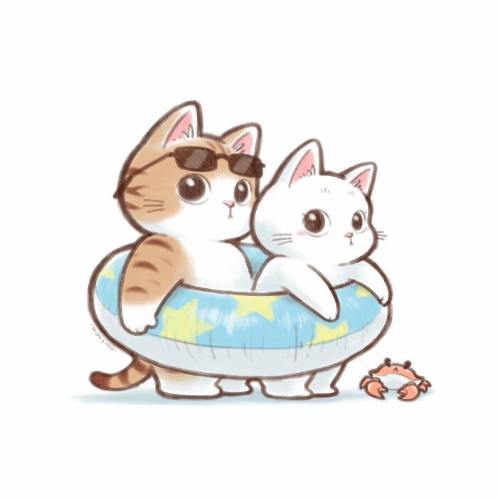 As ilustrações mais fofas da internet: artista chinesa transforma seu gato em pura terapia visual (30 fotos) 21