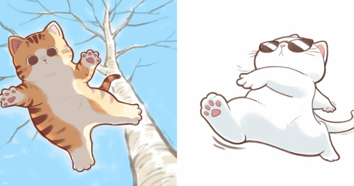 As ilustrações mais fofas da internet: artista chinesa transforma seu gato em pura terapia visual (30 fotos) 2 As ilustrações mais fofas da internet: artista chinesa transforma seu gato em pura terapia visual (30 fotos)