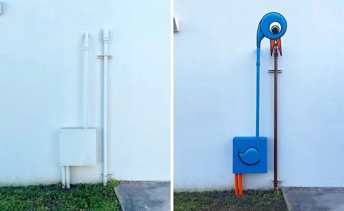 O artista que vê monstros no bueiro: A criatividade surpreendente de Tom Bob nas ruas (25 fotos) 7