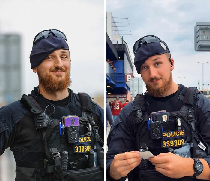 O fotógrafo que transforma estranhos em sorrisos: o ucraniano que revela o lado humano por trás das fardas (42 fotos) 5