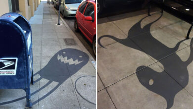 21 fotos de sombras transformadas em arte - Uma ideia genial nas ruas 7