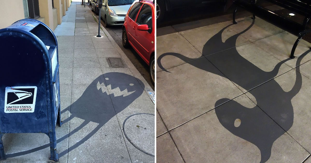 21 fotos de sombras transformadas em arte – Uma ideia genial nas ruas