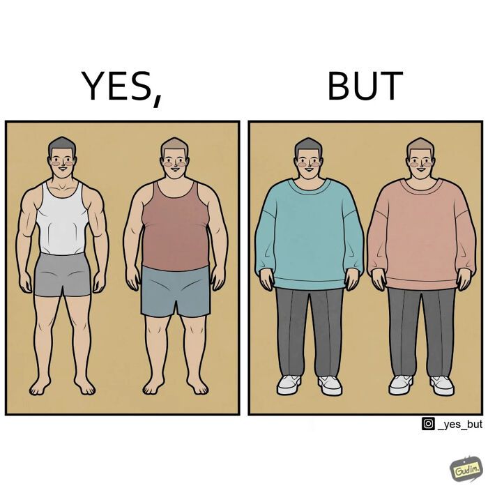 33 melhores quadrinhos “Yes, But” de Anton Gudim: Humor minimalista sobre as contradições da vida real 32