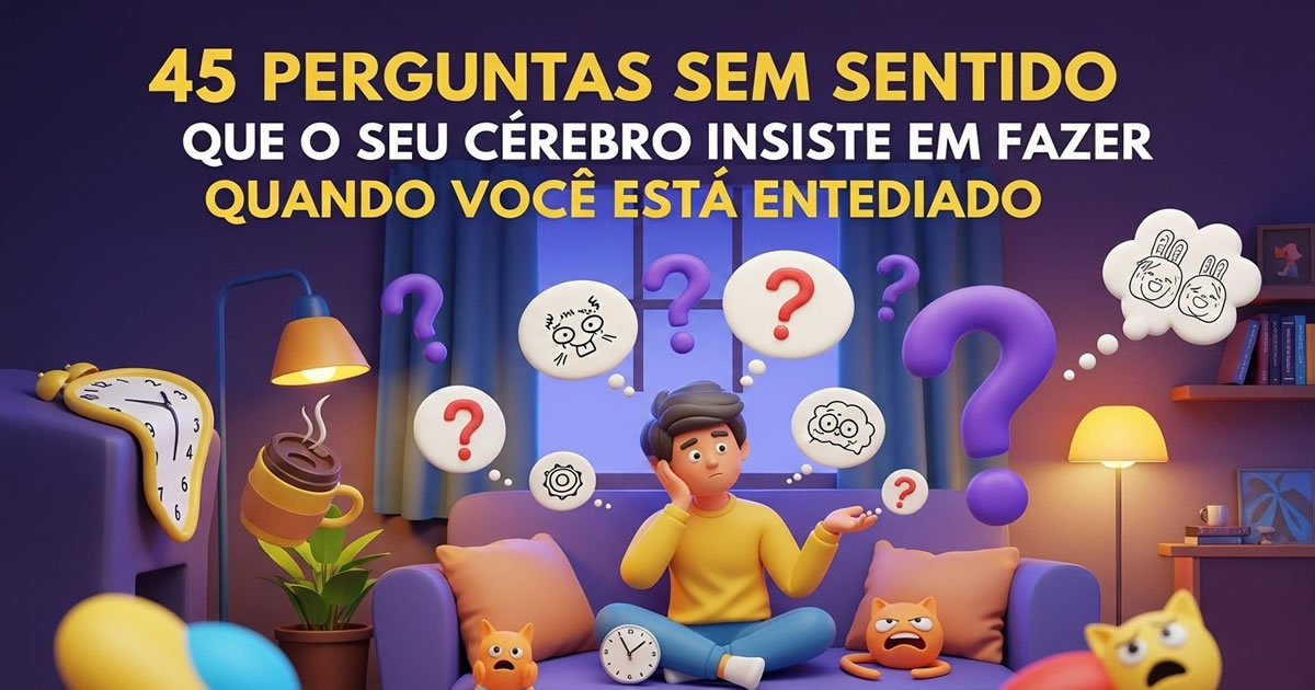 45 perguntas sem sentido que o seu cérebro insiste em fazer quando está entediado (e que provam que o caos mora em todos nós)