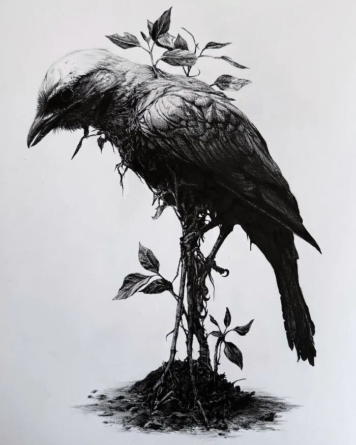 Entre o belo e o sombrio: A artista que transforma o medo em arte hipnotizante (34 fotos) 31