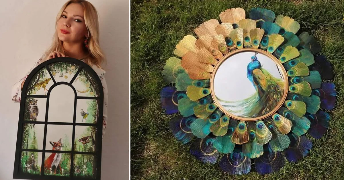 Espelhos encantados: A artista romena que transforma reflexos em obras de fantasia (14 fotos)