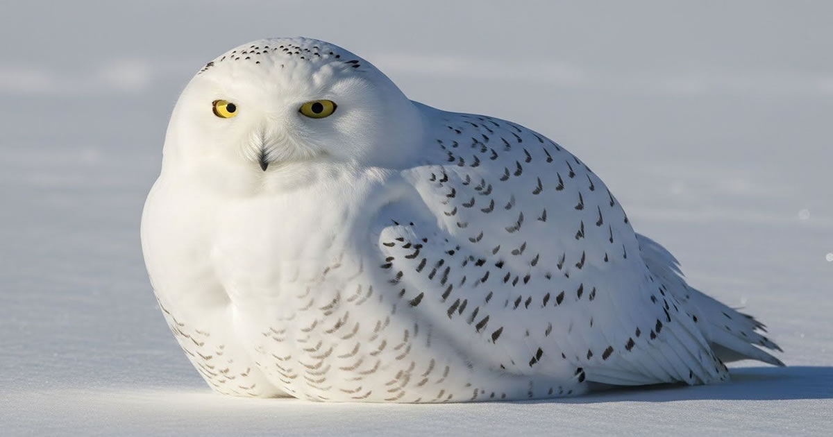 Coruja-das-neves. O boneco branco que pisca no gelo