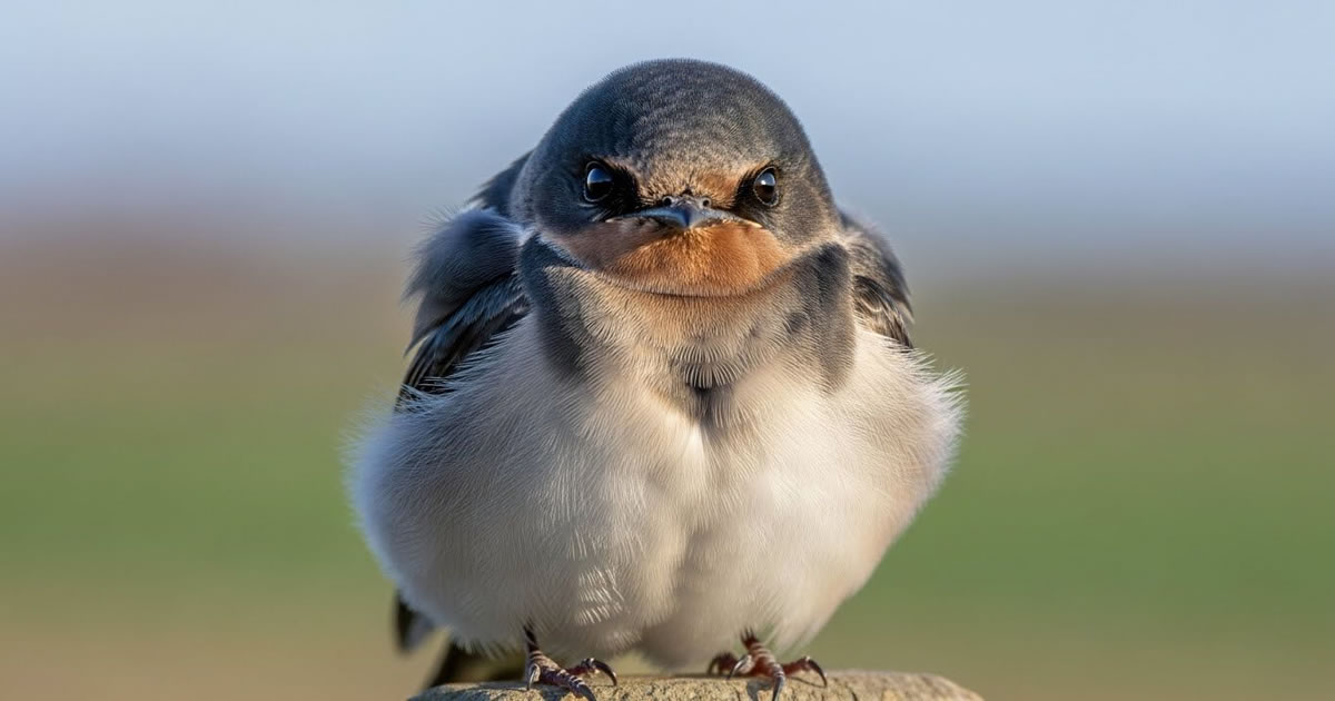 Andorinha-de-pompom. A bola de algodão voadora