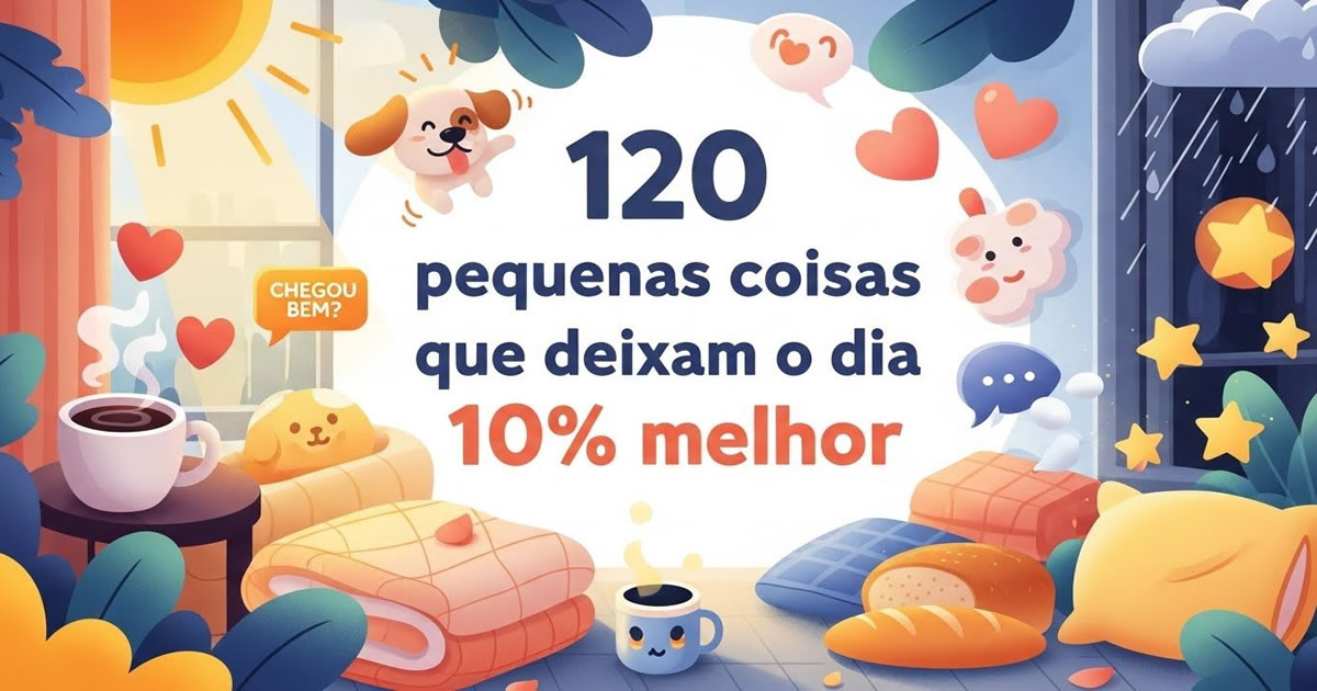 120 pequenas coisas que deixam o dia 10% melhor