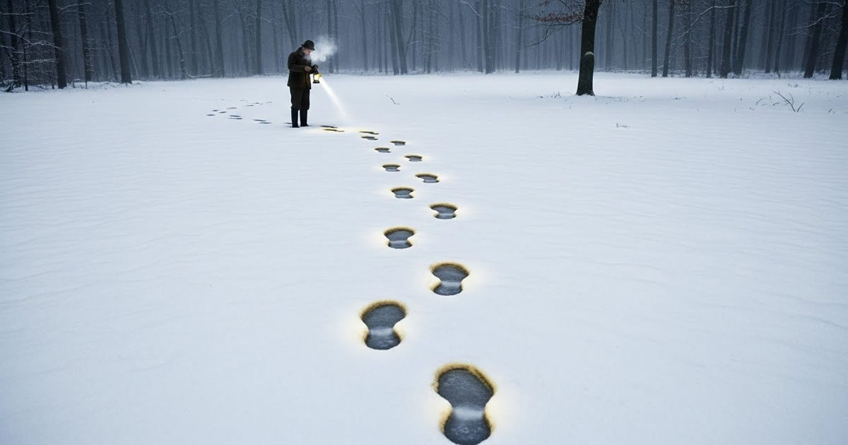 O caso das pegadas na neve que vinham do nada