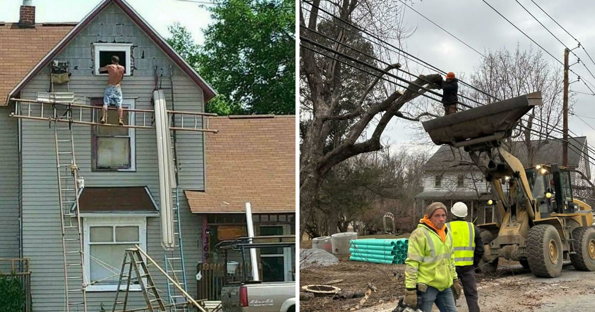 Segurança no trabalho. 30 fotos que mostram por que alguns funcionários parecem viver no modo hard 8 Segurança no trabalho. 30 fotos que mostram por que alguns funcionários parecem viver no modo hard