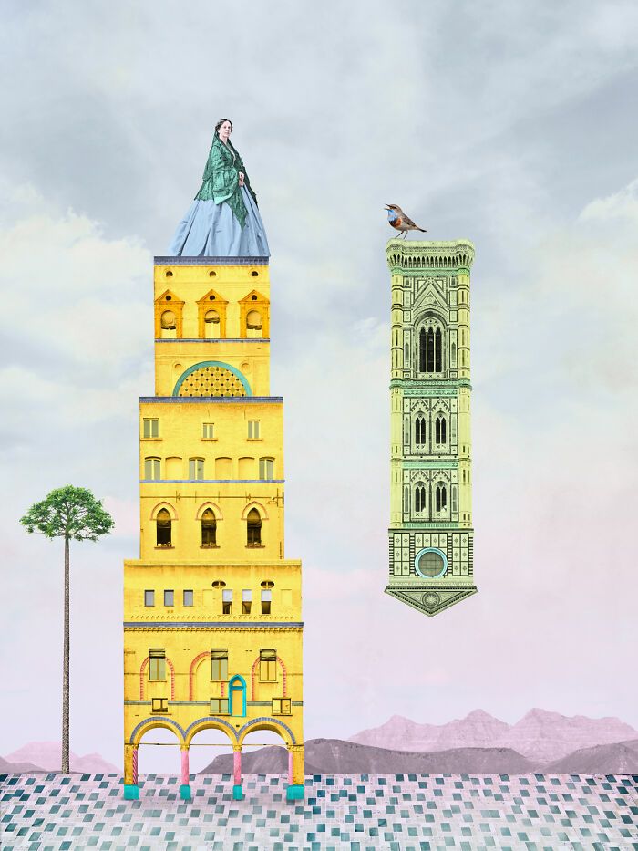 Artista transforma arquitetura e retratos antigos em colagens que parecem pinturas da alma (37 fotos) 36