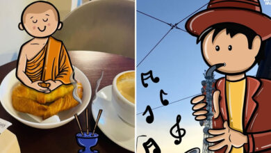 Artista transforma lugares comuns em cenas de desenho com criatividade e humor (32 fotos) 6