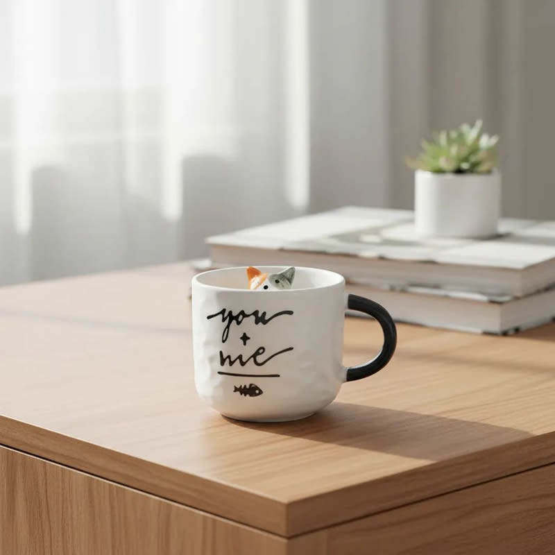 Caneca com gatinho 3D: xícara criativa e fofa para presente de quem ama gatos - Imagem 4