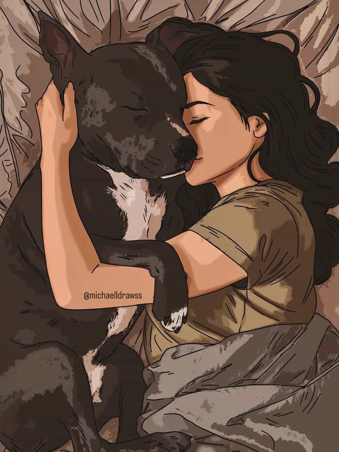 Retratos digitais hiper-realistas emocionam ao capturar o amor entre pessoas e seus animais (32 fotos) 1