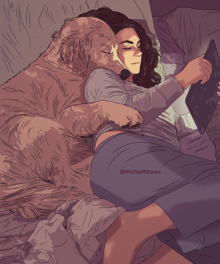 Retratos digitais hiper-realistas emocionam ao capturar o amor entre pessoas e seus animais (32 fotos) 12