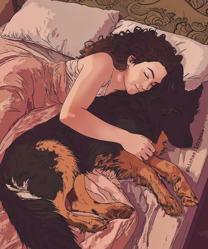 Retratos digitais hiper-realistas emocionam ao capturar o amor entre pessoas e seus animais (32 fotos) 19