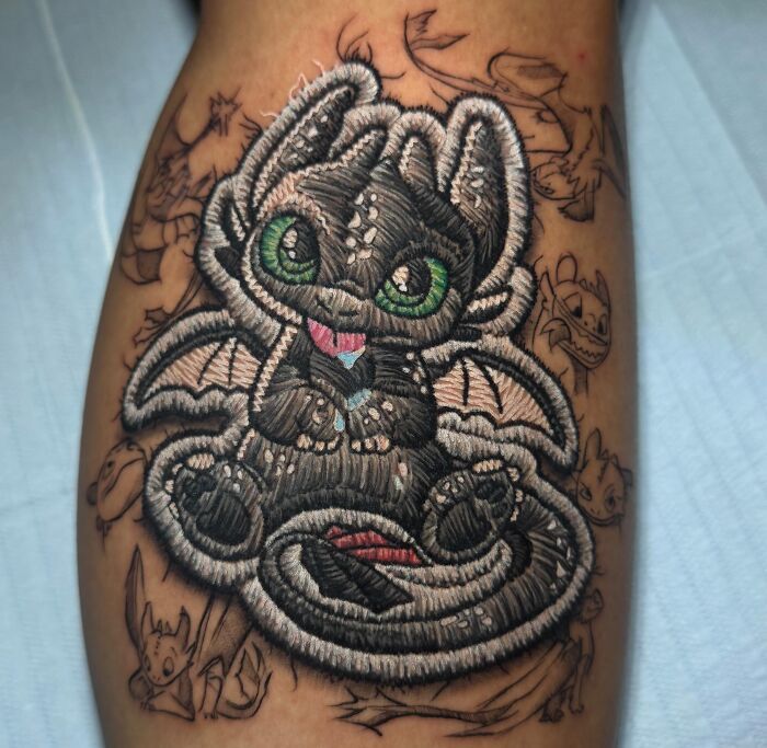 Tatuagens de bordado hiper-realistas criam ilusão impressionante de fios costurados na pele (30 fotos) 4