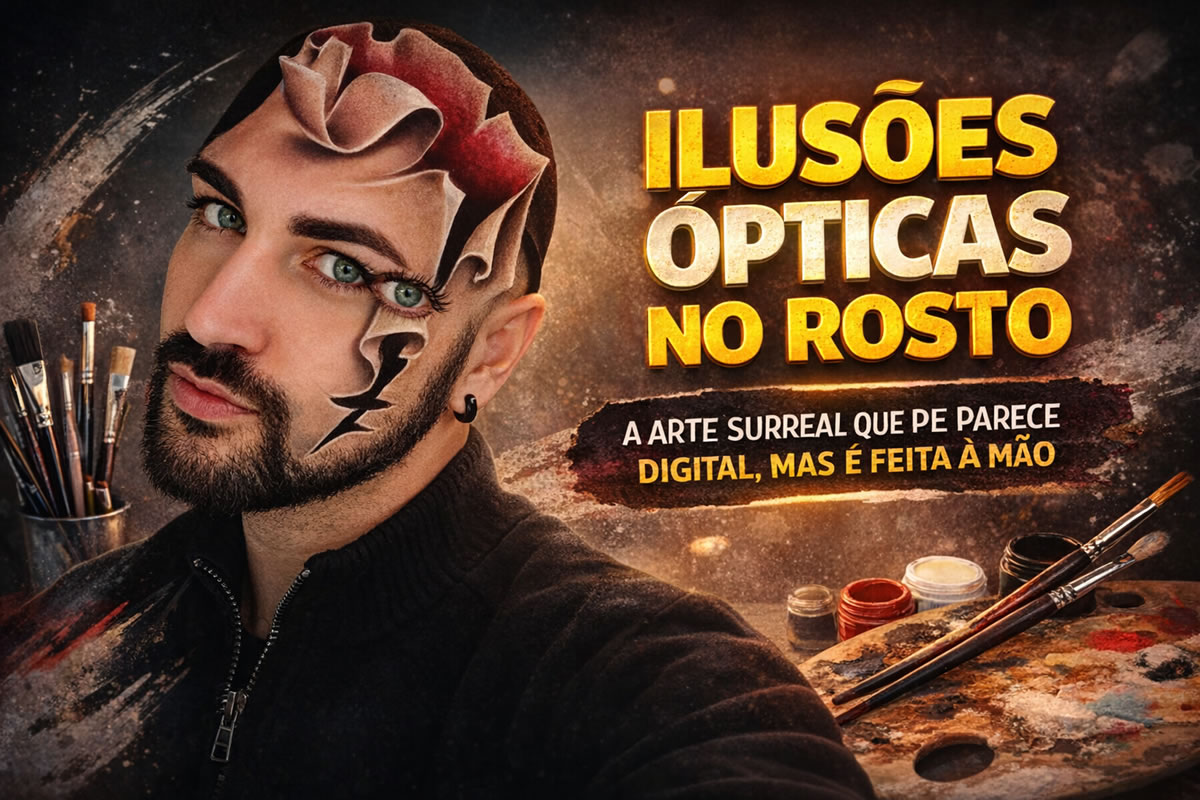 Ilusões ópticas no rosto: a arte surreal que parece digital, mas é feita à mão (26 fotos)