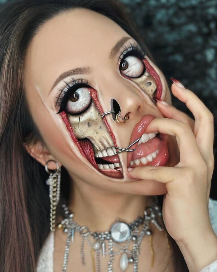 Mimi Choi cria ilusões com maquiagem que fazem seu cérebro duvidar do que está vendo (26 fotos) 14 Mimi Choi cria ilusões com maquiagem que fazem seu cérebro duvidar do que está vendo (26 fotos) 14