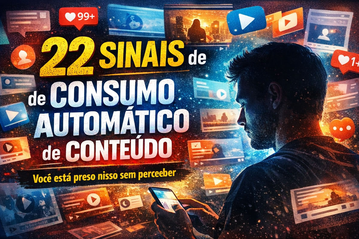 22 sinais de consumo automático de conteúdo que mostram que você já está preso sem perceber