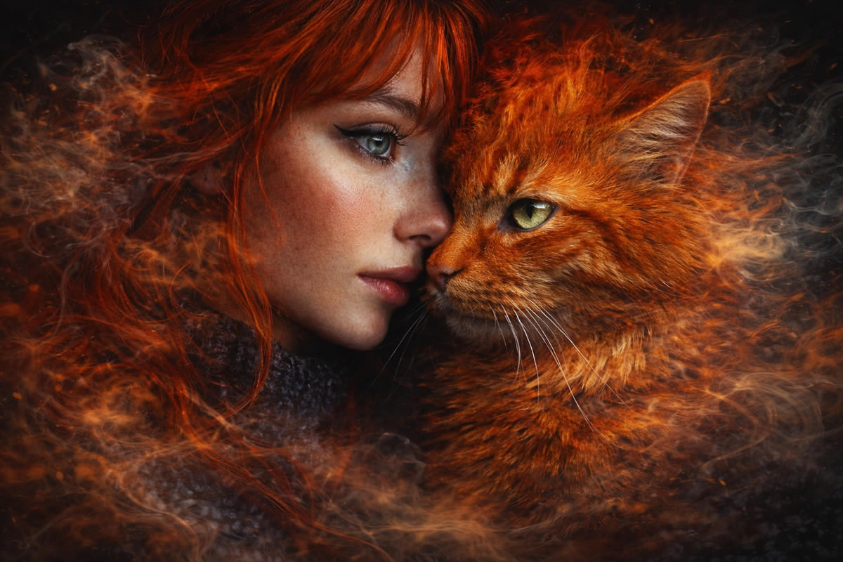 Arte com gatos e humanos misturados: imagens estranhas que estão intrigando a internet (29 fotos)