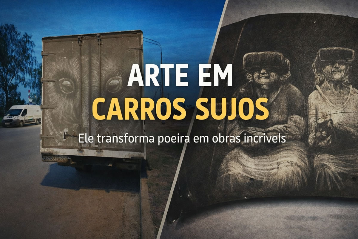 Arte em carros sujos: o artista que transforma poeira em obras incríveis (32 fotos)