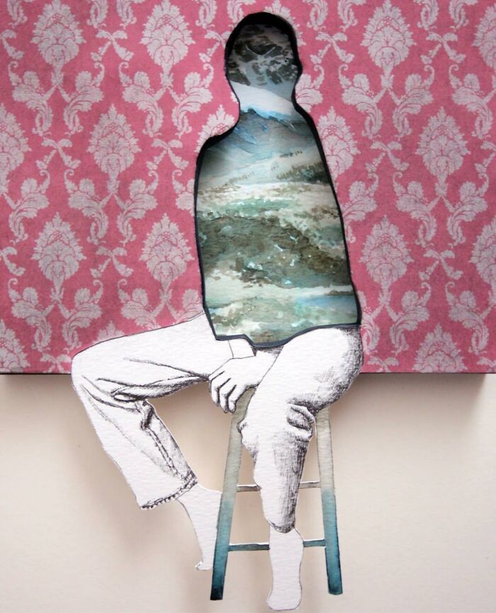 Colagens artísticas que parecem inacabadas, mas escondem um efeito visual impossível de ignorar (34 fotos) 1